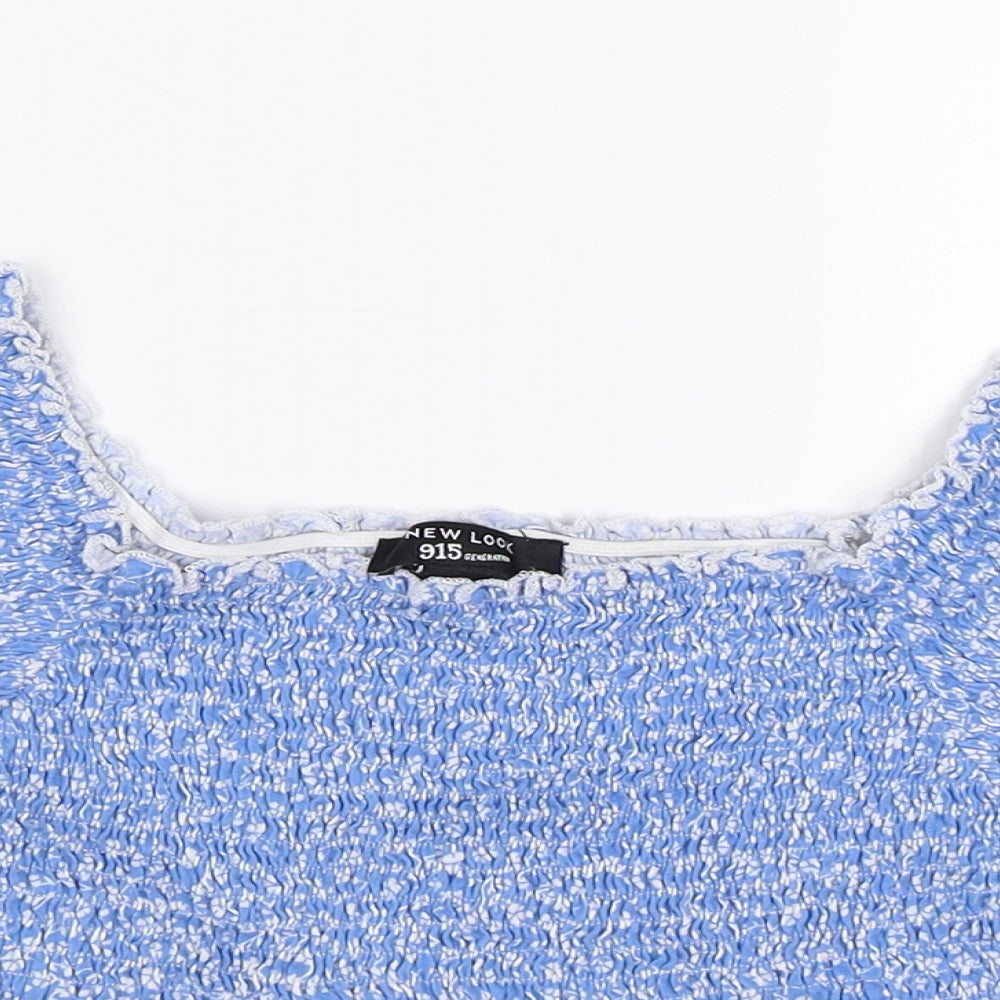 New Look Girls Blue Floral Crepe Cropped Casual Size 14-15 Years
