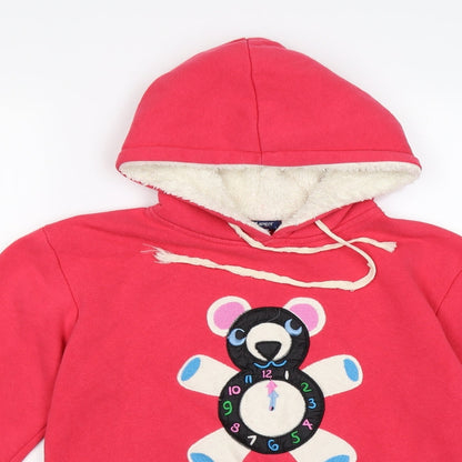 one jumper Womens Pink  Jersey Pullover Hoodie Size L  - teddy