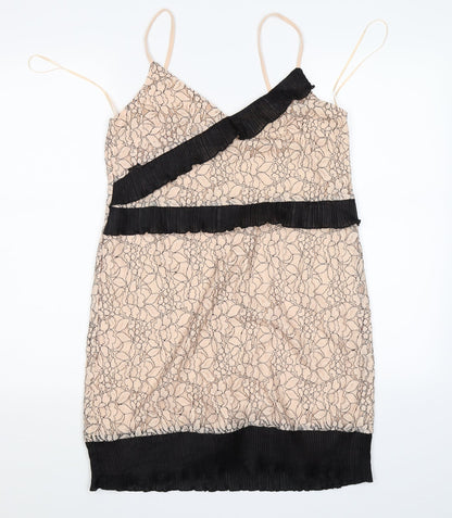 River Island Womens Pink Floral Lace Slip Dress  Size 12