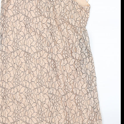 River Island Womens Pink Floral Lace Slip Dress  Size 12