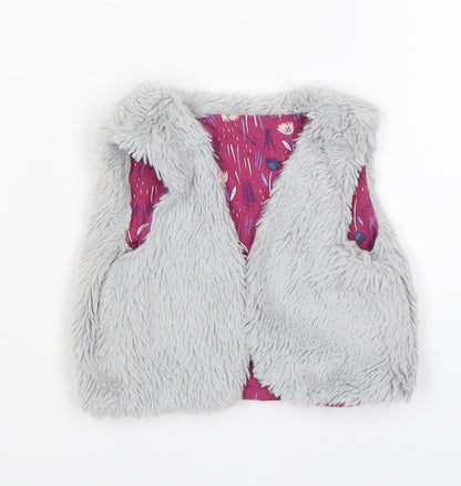 TU Girls Grey   Vest Jumper Size 9-12 Months  - faux fur