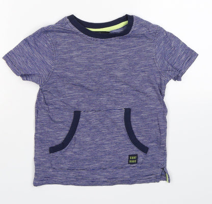 George Boys Blue Striped  Basic T-Shirt Size 3-4 Years  - surf dude