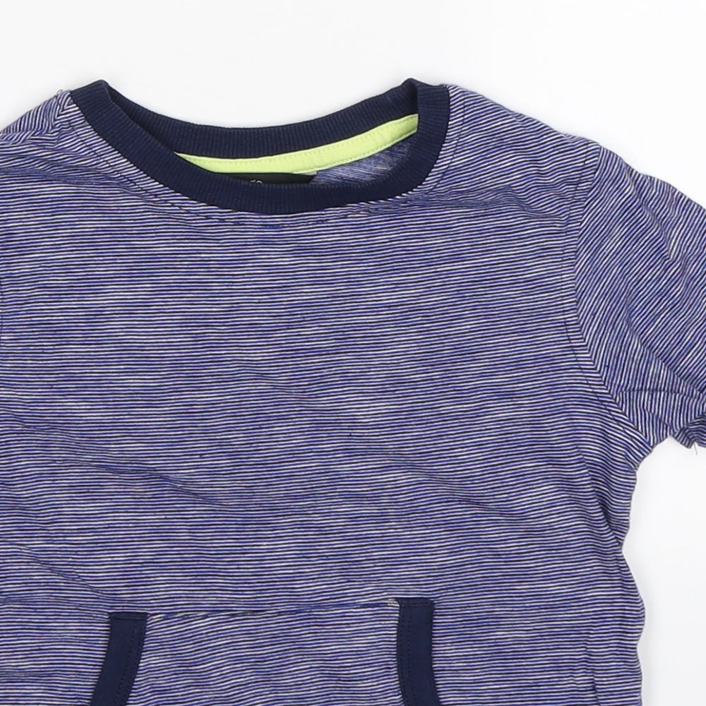 George Boys Blue Striped  Basic T-Shirt Size 3-4 Years  - surf dude