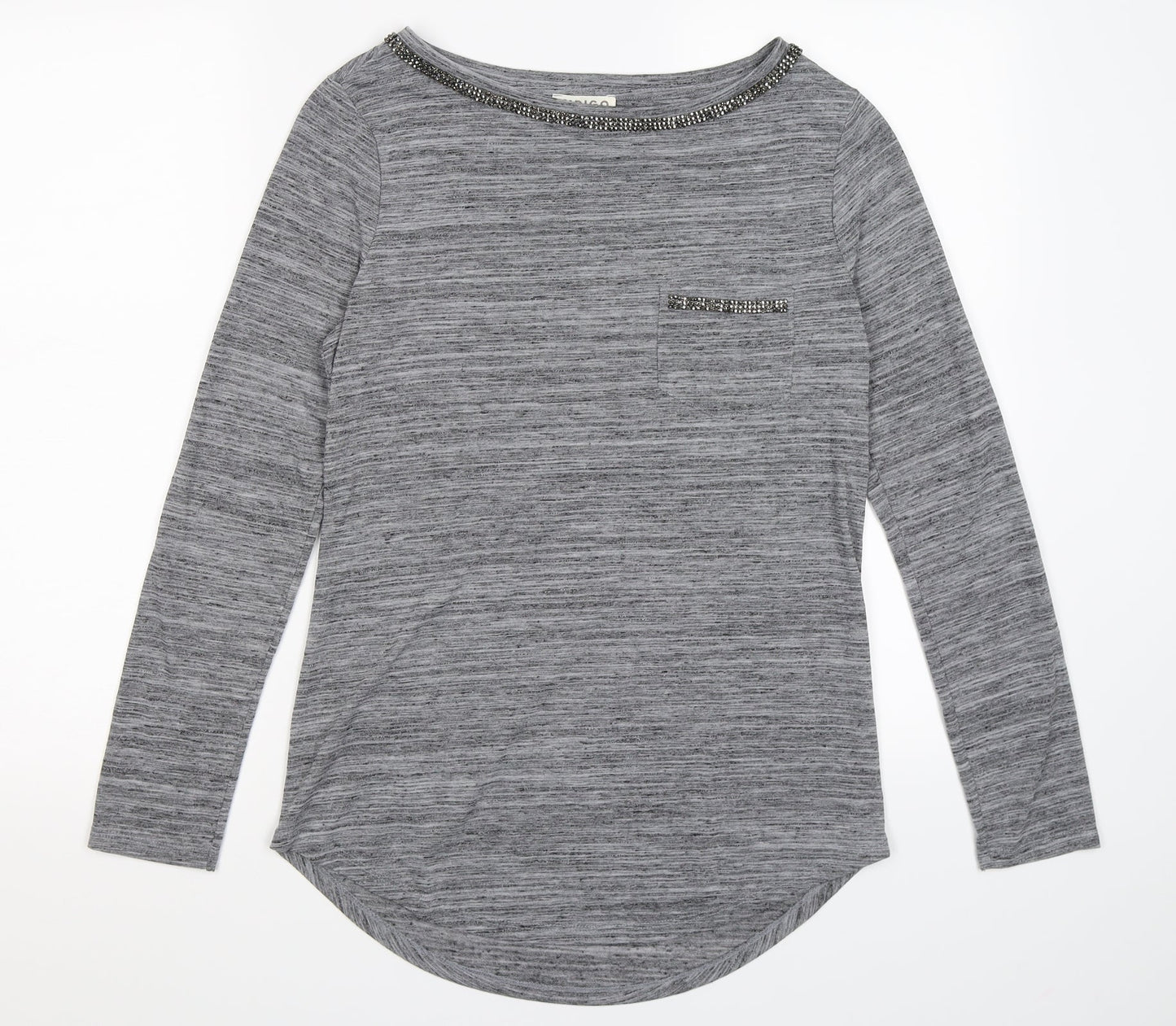 Womens UK Size 12 Indigo Grey Basic Blouse