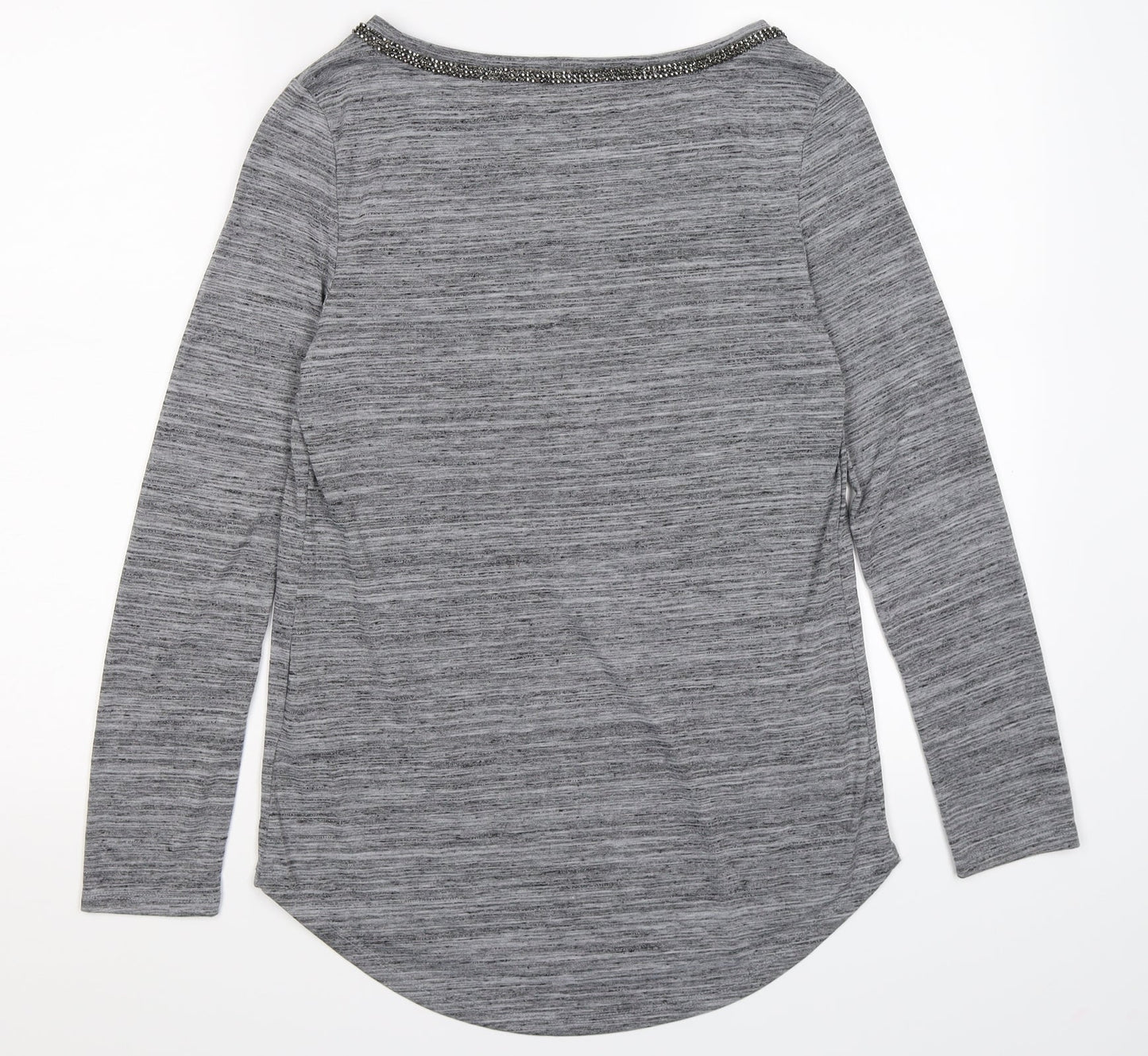Womens UK Size 12 Indigo Grey Basic Blouse