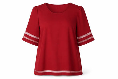 Womens UK Size XL Preworn Red Basic Blouse
