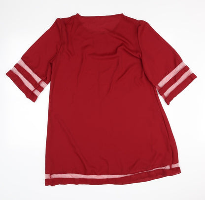 Womens UK Size XL Preworn Red Basic Blouse