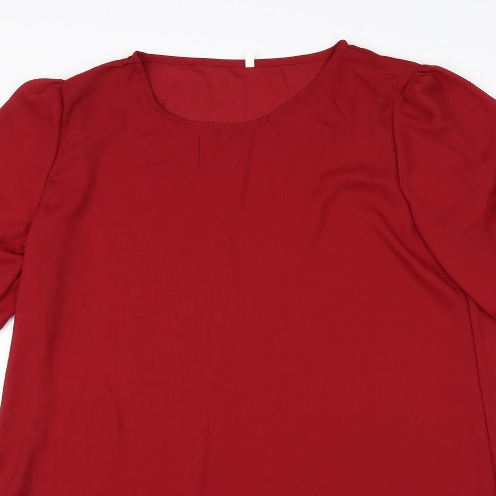 Womens UK Size XL Preworn Red Basic Blouse