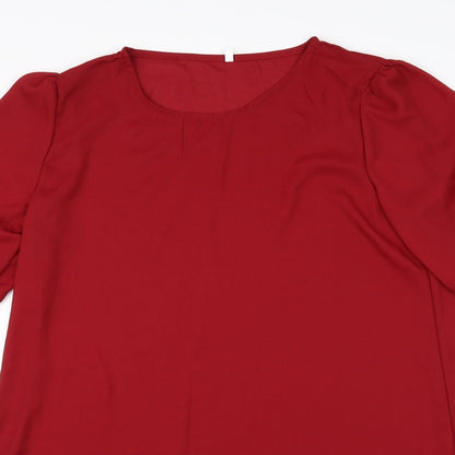 Womens UK Size XL Preworn Red Basic Blouse
