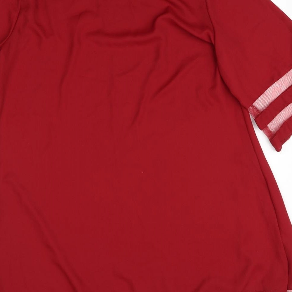 Womens UK Size XL Preworn Red Basic Blouse