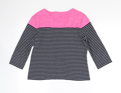 CC  Womens Black Striped  Pullover Sweatshirt Size M