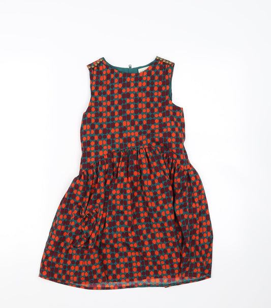 Wear With love Girls Green Polka Dot  Fit & Flare  Size 6-7 Years