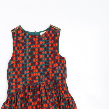 Wear With love Girls Green Polka Dot  Fit & Flare  Size 6-7 Years