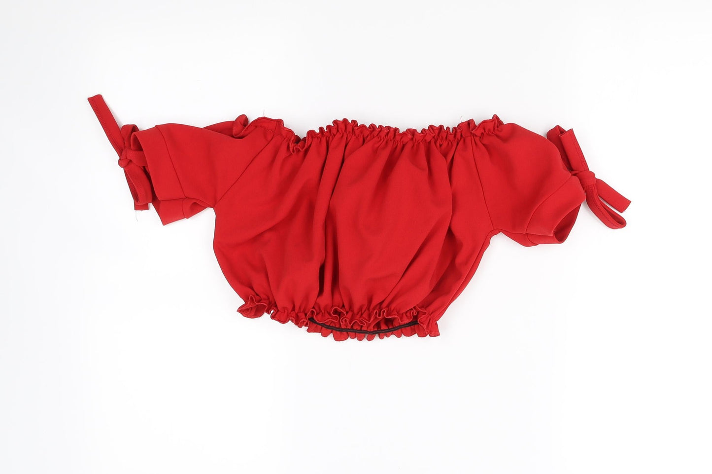 Womens UK Size 8 Preworn Red Cropped Blouse