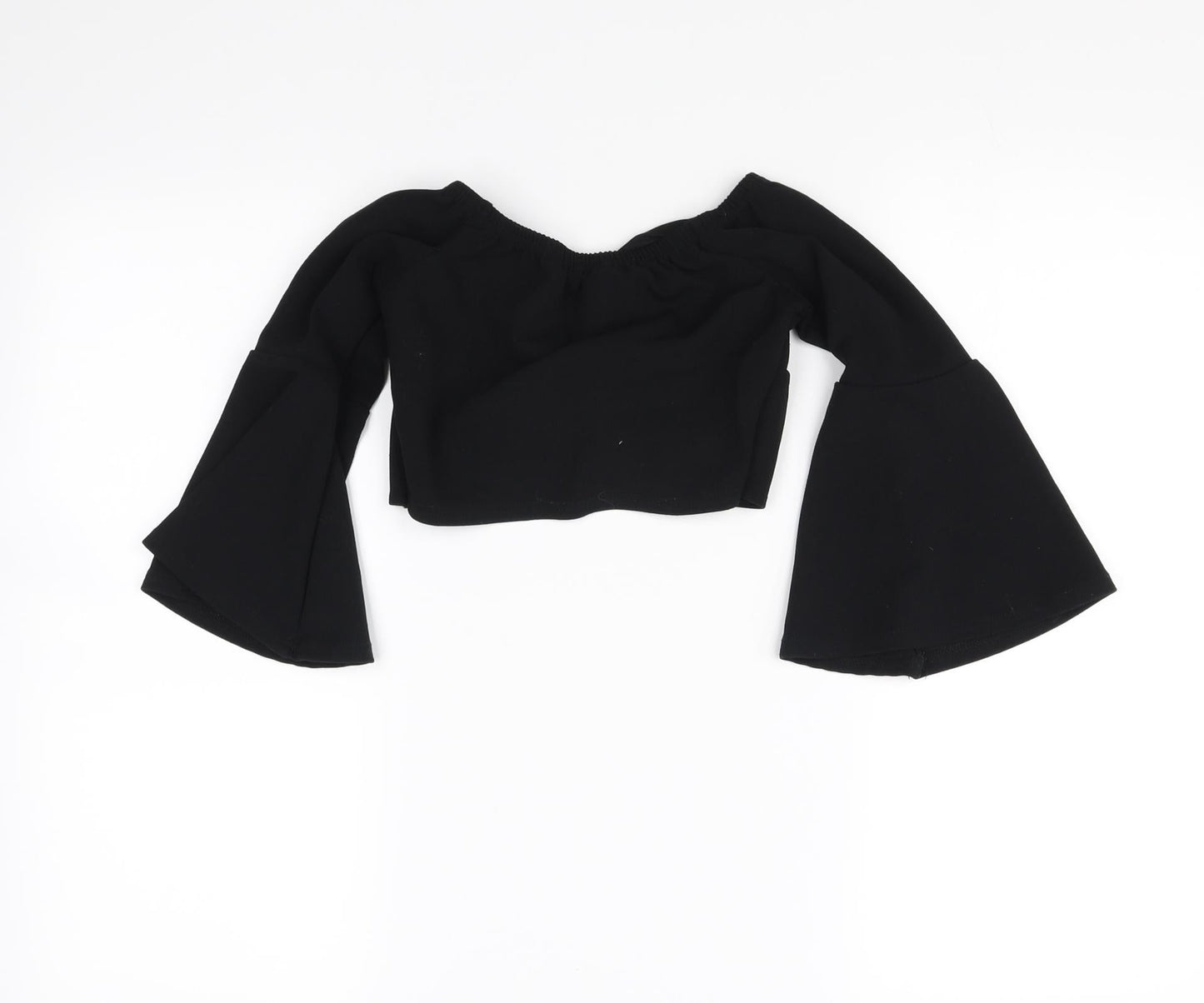 Womens UK Size 6 New Look Black Cropped Blouse