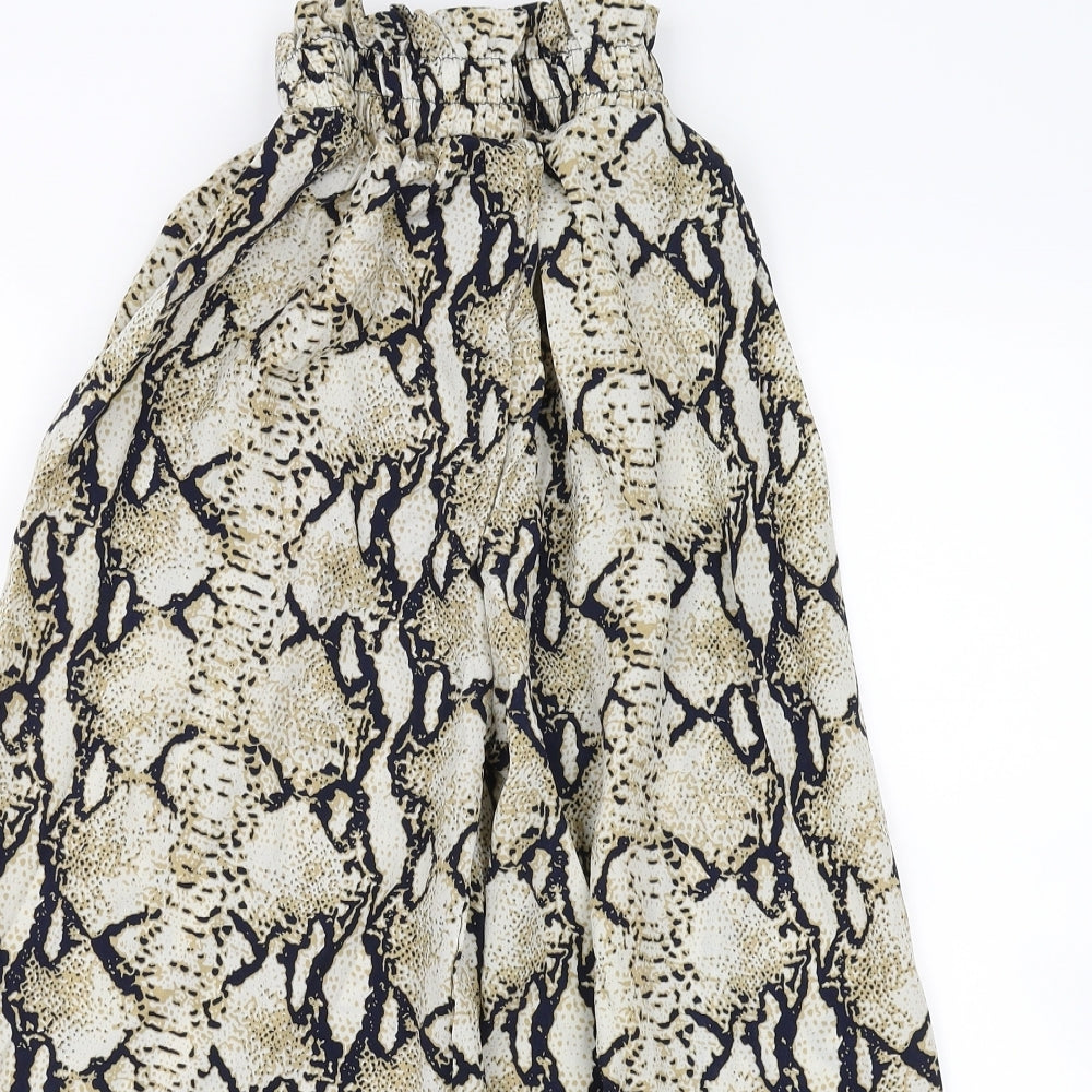 Pink Vanilla Womens Beige Animal Print  Trousers  Size S L25 in