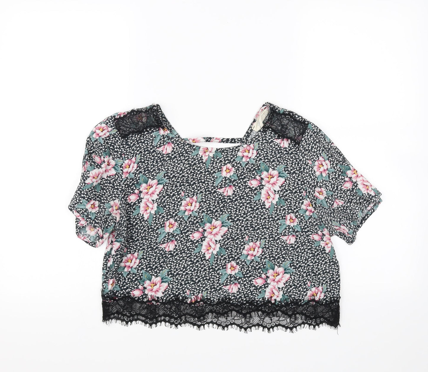 Womens UK Size M Pins and Needles Multicoloured Cropped Blouse