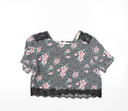 Womens UK Size M Pins and Needles Multicoloured Cropped Blouse