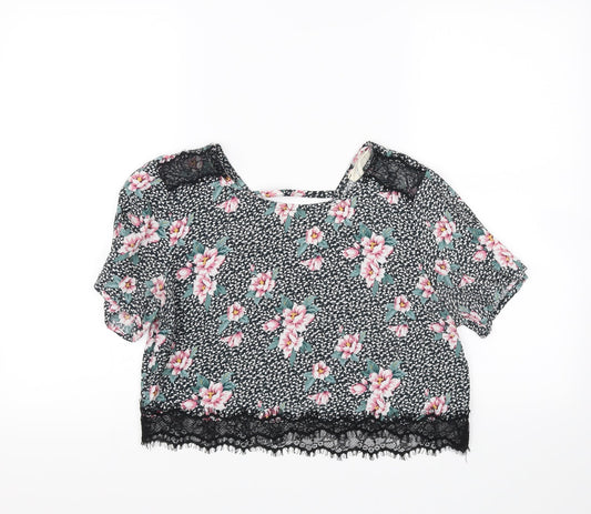 Womens UK Size M Pins and Needles Multicoloured Cropped Blouse