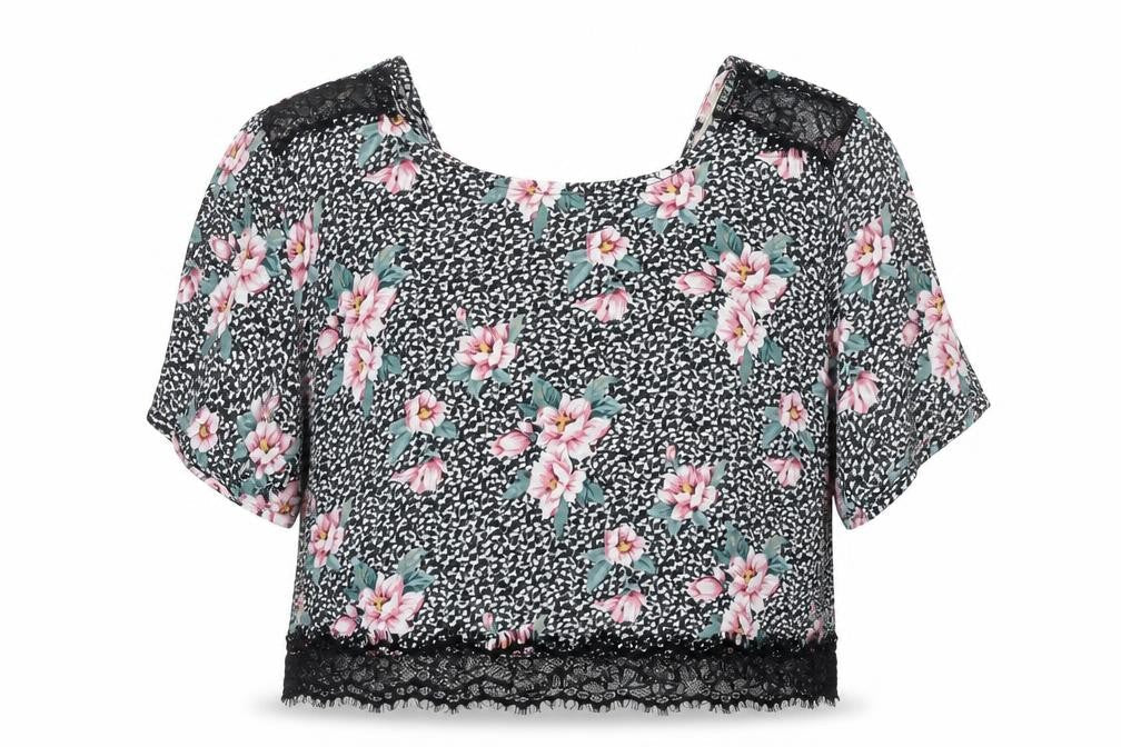 Pins & Needles Womens Multicoloured Floral  Cropped Blouse Size M
