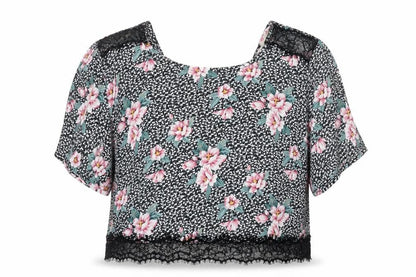 Pins & Needles Womens Multicoloured Floral  Cropped Blouse Size M