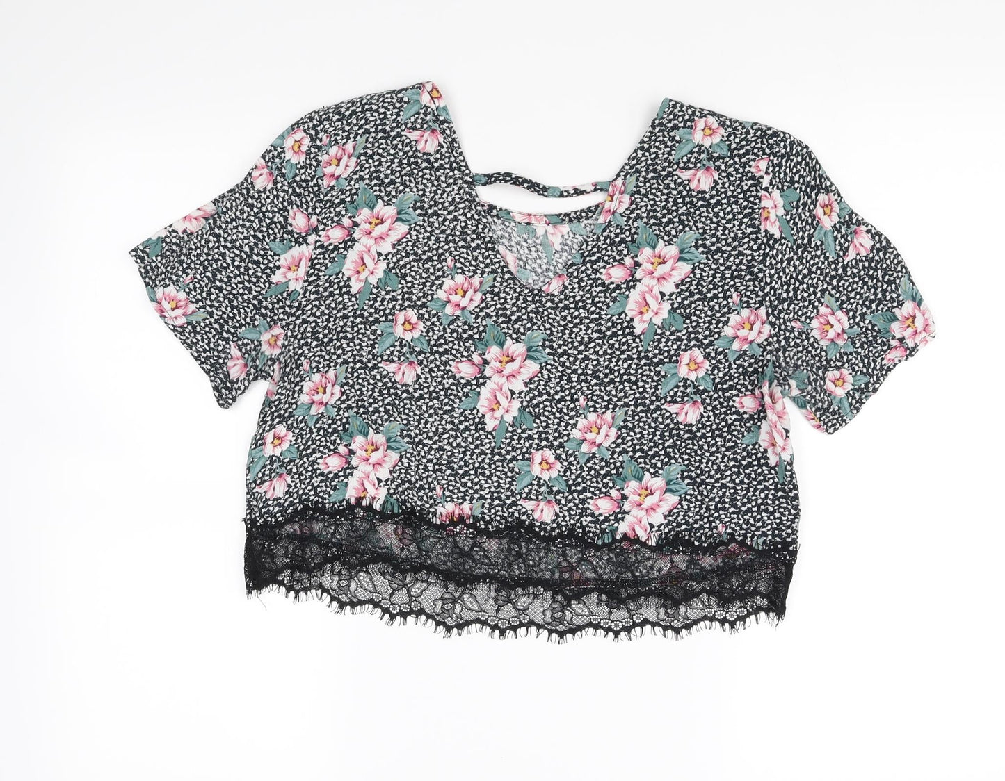 Womens UK Size M Pins and Needles Multicoloured Cropped Blouse