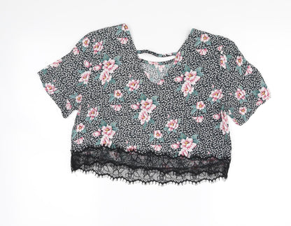 Womens UK Size M Pins and Needles Multicoloured Cropped Blouse