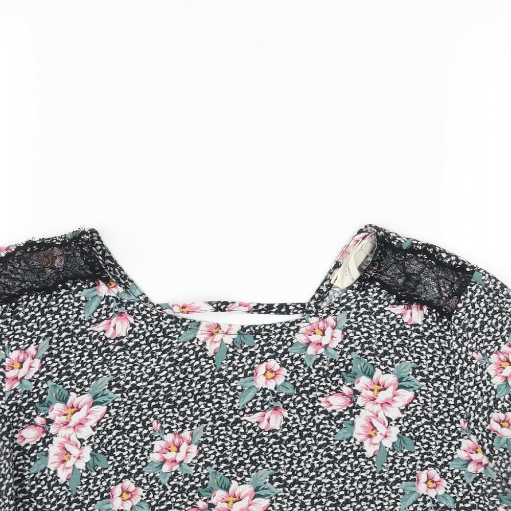 Womens UK Size M Pins and Needles Multicoloured Cropped Blouse