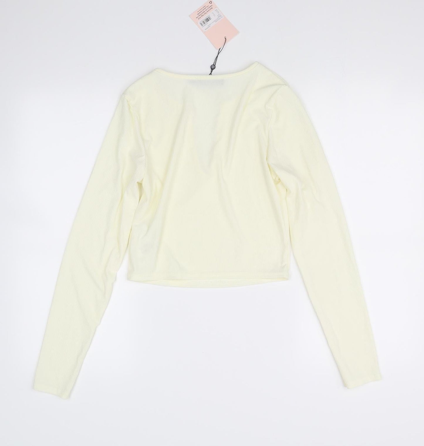 Womens UK Size 10 Missguided Yellow Basic T-Shirt