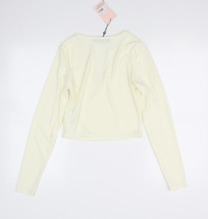 Womens UK Size 10 Missguided Yellow Basic T-Shirt