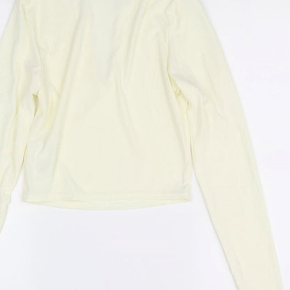 Womens UK Size 10 Missguided Yellow Basic T-Shirt