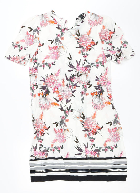 New Look Womens Ivory Floral  Shift  Size 10