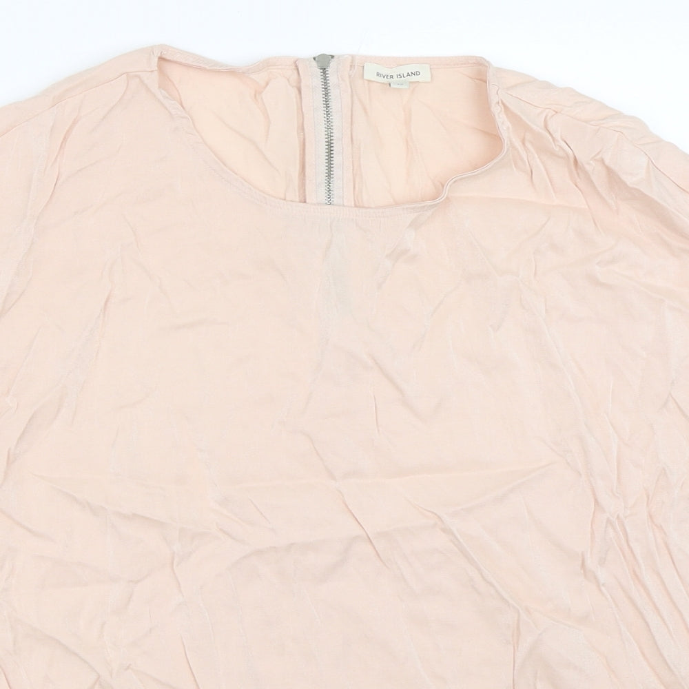 Womens UK Size 12 River Island Pink Basic Blouse