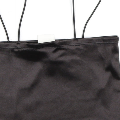 Womens UK Size XS H&M Black Cropped Blouse