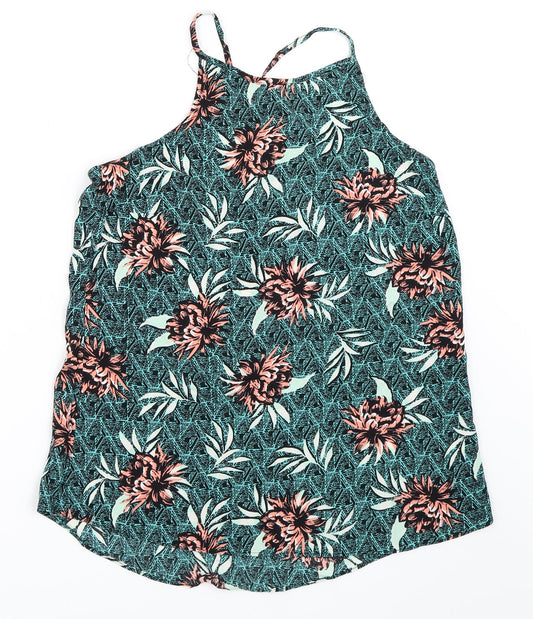 New Look Womens Green Floral  Basic Blouse Size 12