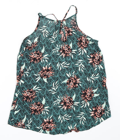 New Look Womens Green Floral  Basic Blouse Size 12