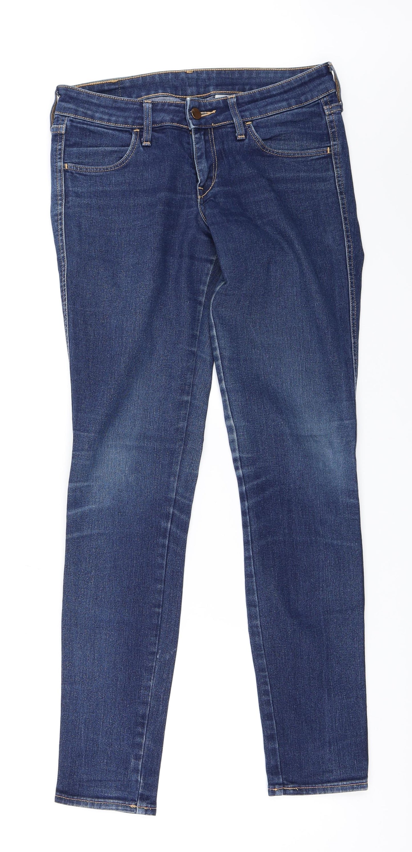 Womens UK Size 27 in H&M Regular Fit Skinny Blue Jeans