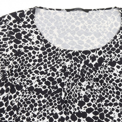 Marks and Spencer Womens Black Animal Print  Basic T-Shirt Size 8