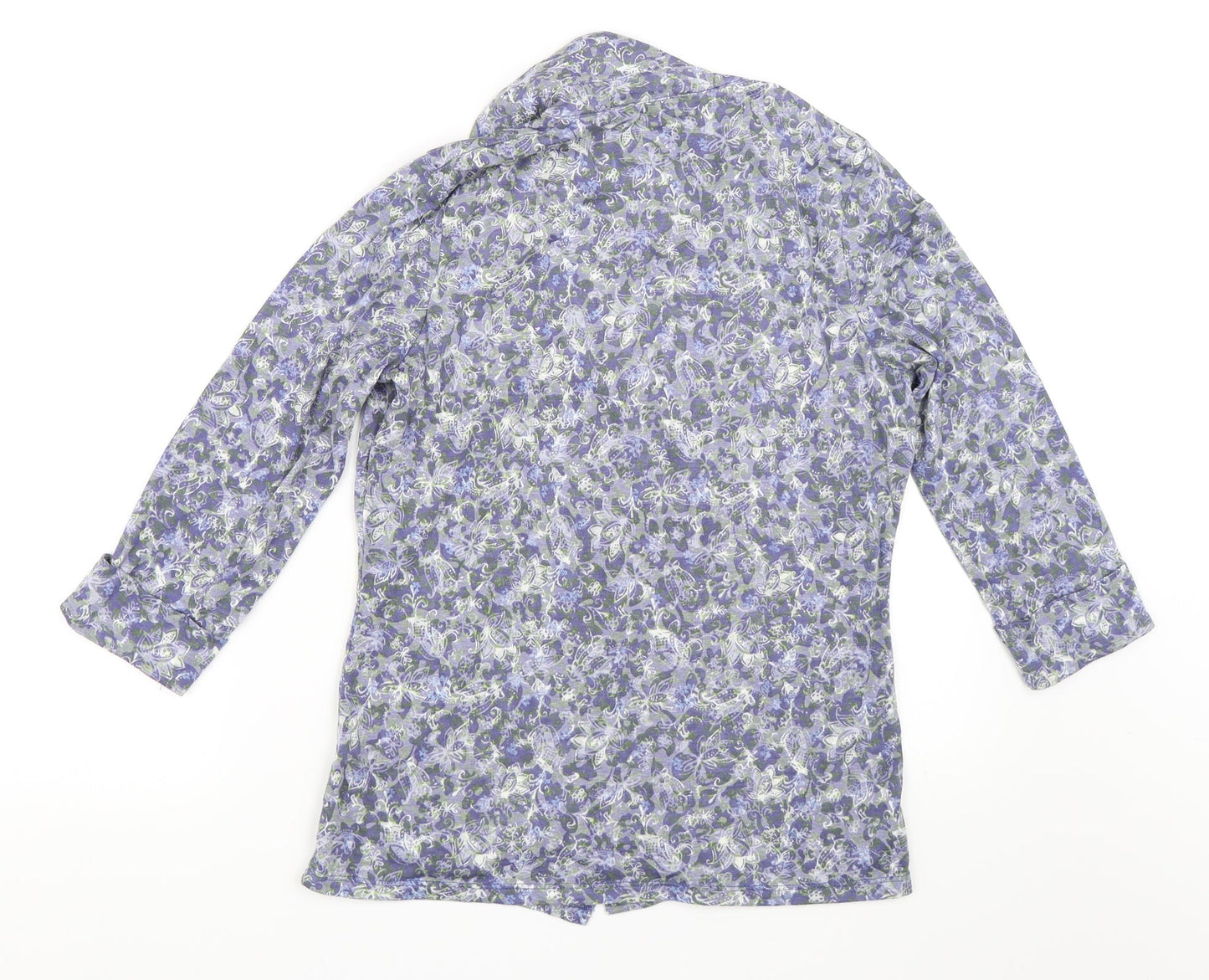 Womens UK Size 8 Per Una Blue Basic Button-Up