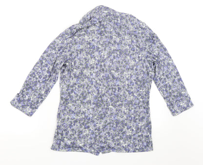 Womens UK Size 8 Per Una Blue Basic Button-Up
