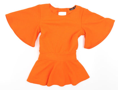 Womens UK Size 6 Boohoo Orange Basic Blouse