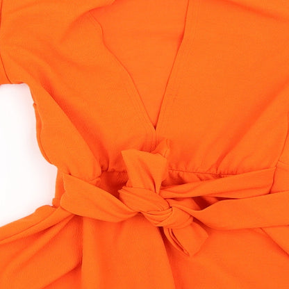 Womens UK Size 6 Boohoo Orange Basic Blouse