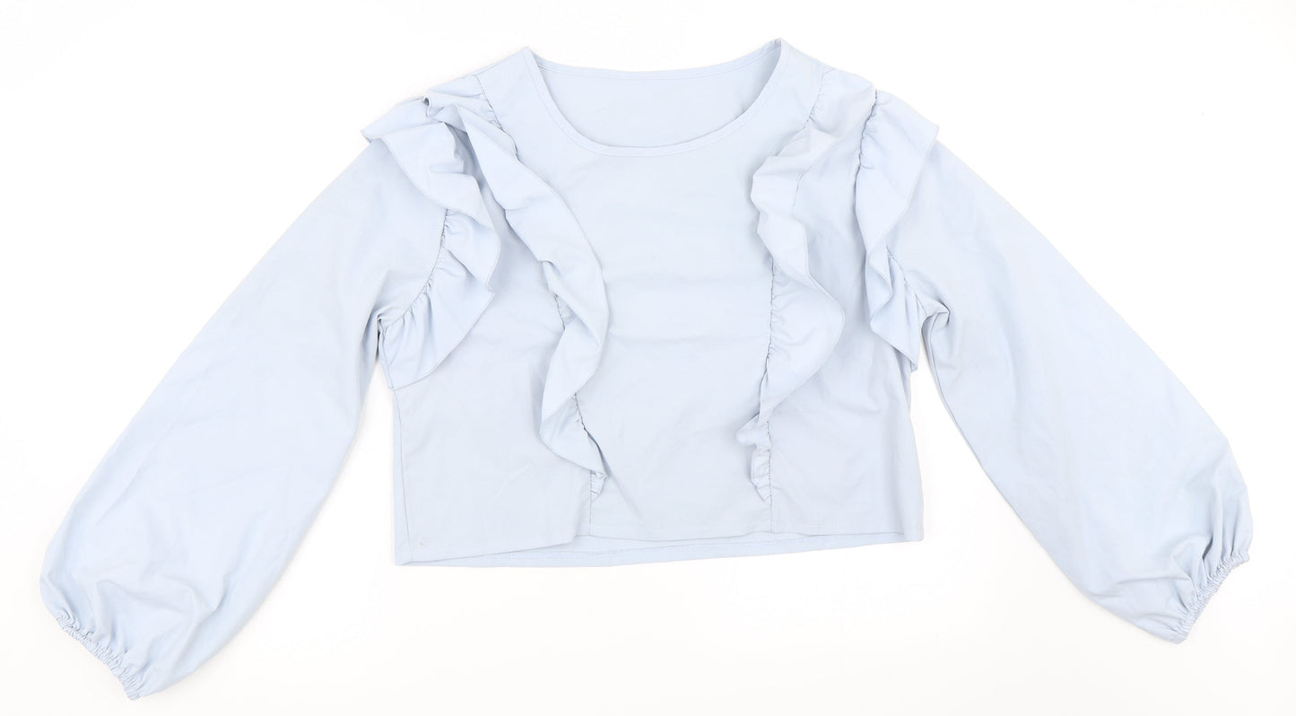 Womens UK Size M Preworn Blue Basic Blouse