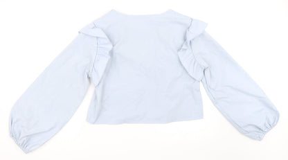 Womens UK Size M Preworn Blue Basic Blouse