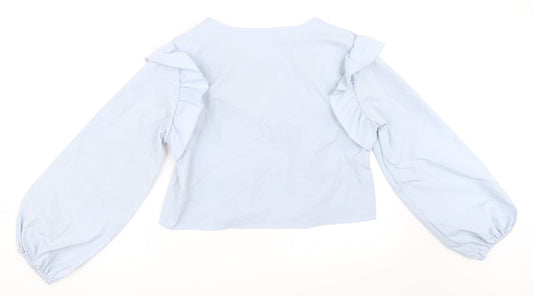 Womens UK Size M Preworn Blue Basic Blouse