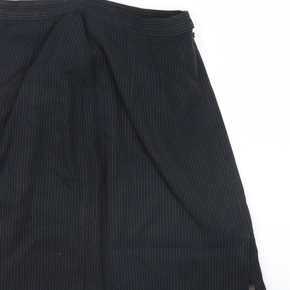 Marks and Spencer Womens Black Striped  Straight & Pencil Skirt Size 10