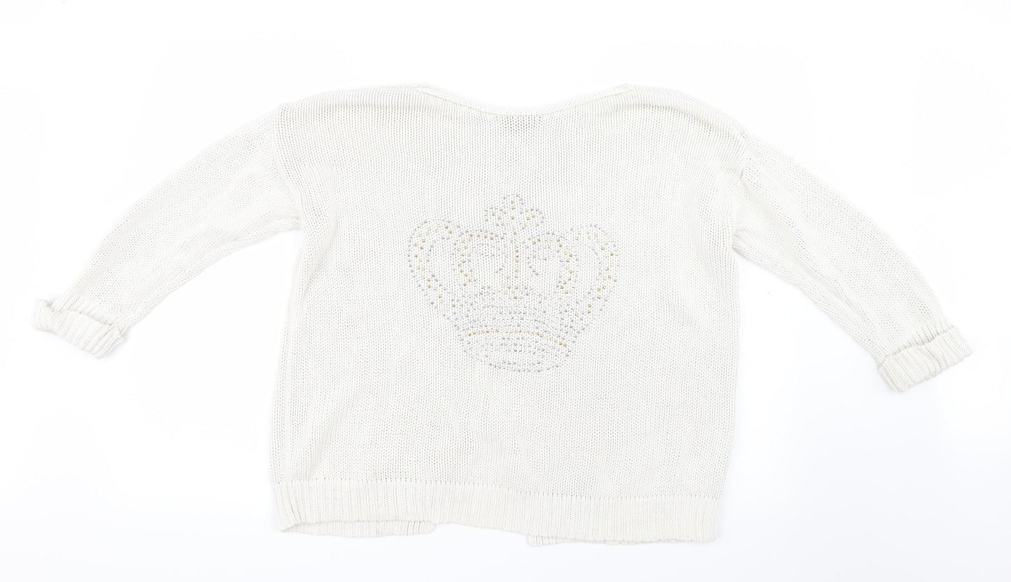 Topshop Womens Ivory  Knit Pullover Jumper Size 10