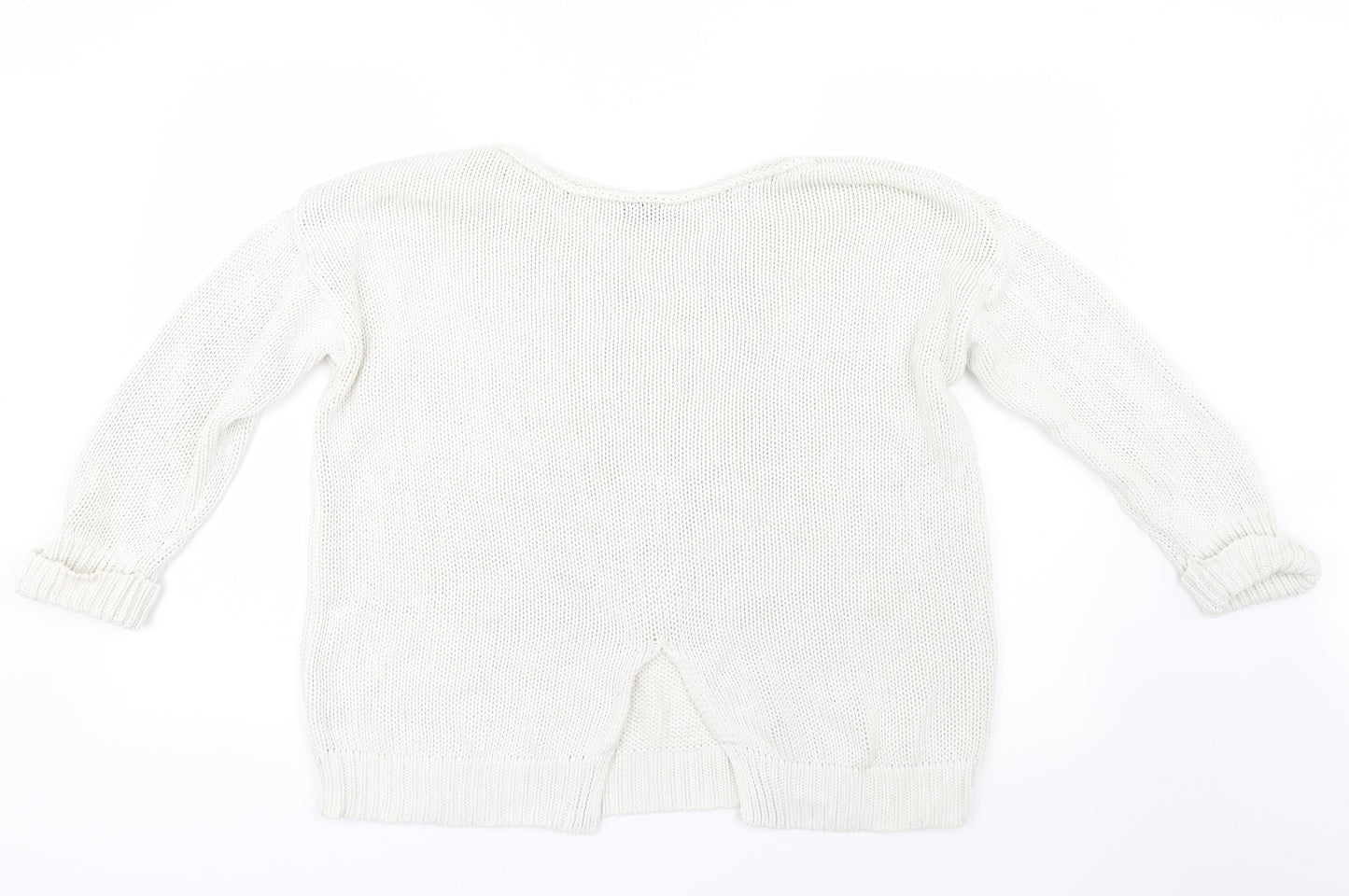 Topshop Womens Ivory  Knit Pullover Jumper Size 10