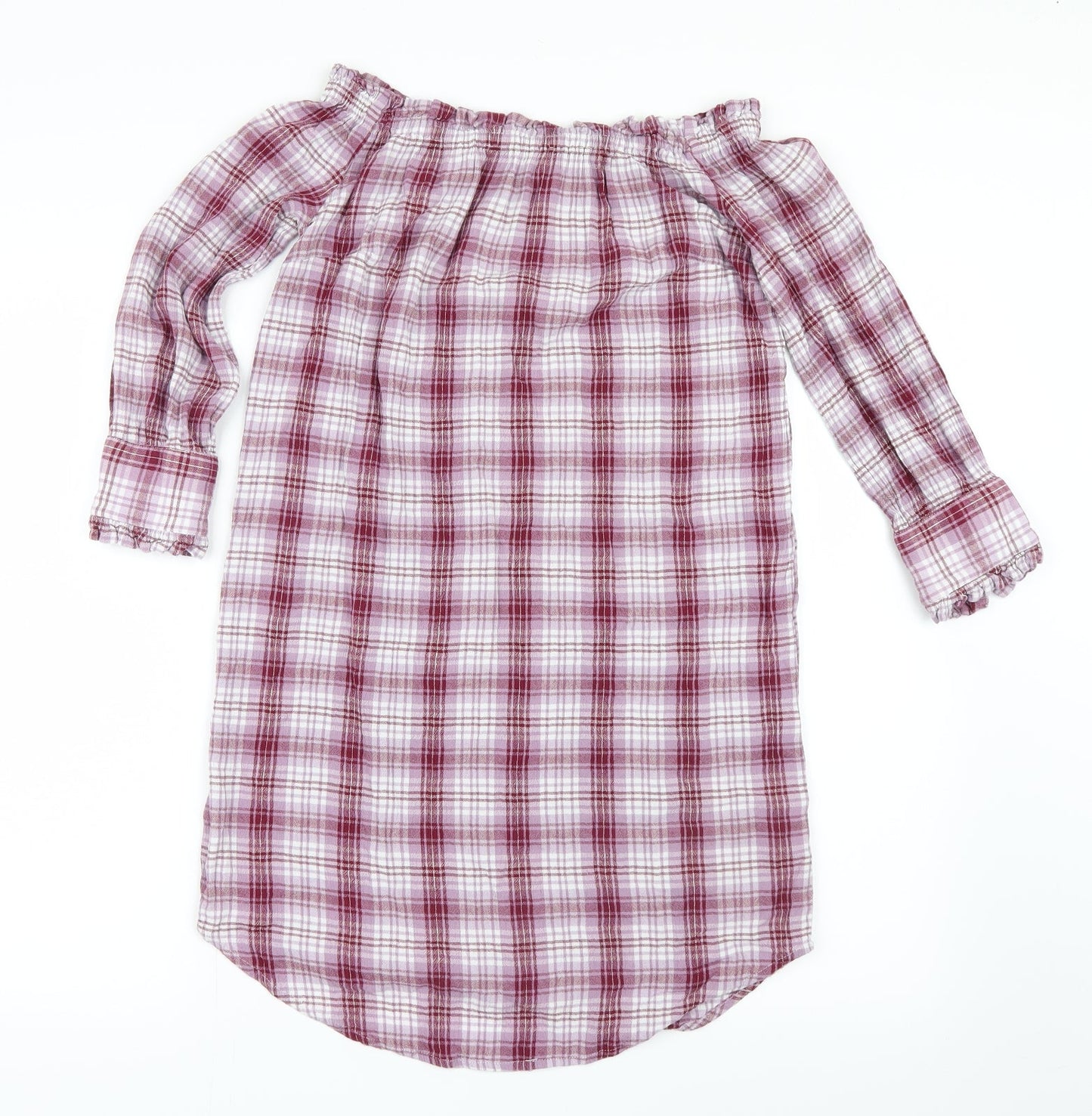 New Look Womens Pink Check  Shirt Dress  Size 10