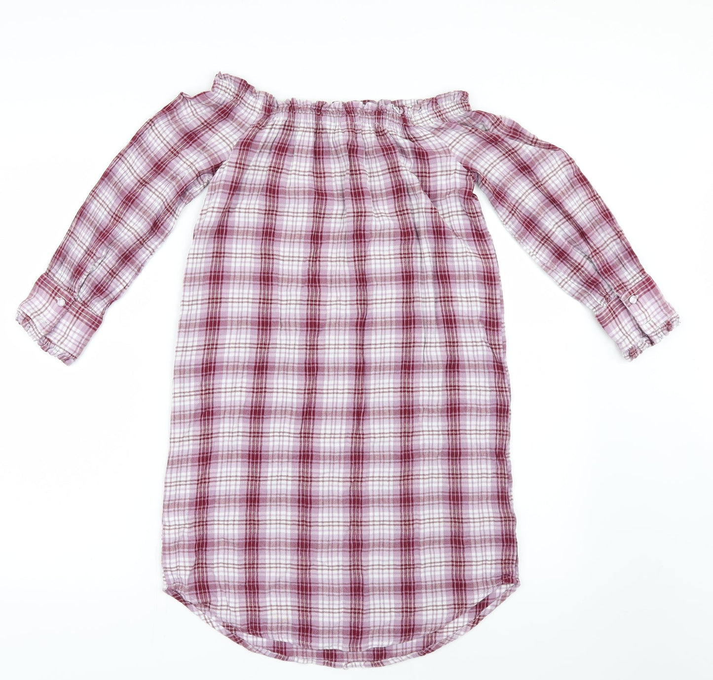 New Look Womens Pink Check  Shirt Dress  Size 10